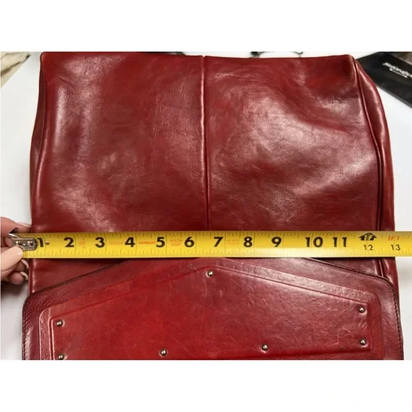 YSL TOM FORD SAINT LAUREN Red Cherry Vintage leather bag Sz L - Picture 5 of 12